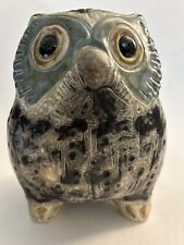 Lladro Little Eagle Owl by Antonio Ballester Retired Green Face Figurine 6” Tall picture