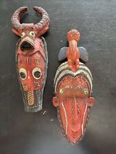 Design Toscano Tribal Masks African Wall Sculptures Bull Head & Toucan Resin picture