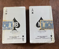 Vintage Sealed Playing Cards NIP Tax Stamp Milton Bradley NOS Two Decks picture