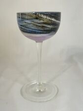 Rare Steven Maslach Volcano Hand Blown Wine Glass Artist Signed 1977 7.5” Tall picture