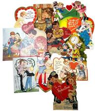 Vintage Die Cut Valentine Boy Girl Couples KISSING BOOTH Dog Walking  Lot of 12 picture