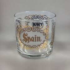 Vintage TWA Airlines The world of SPAIN Drinking glass tumbler picture