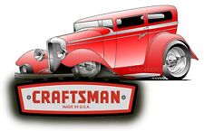CRAFTSMAN TOOL STICKER RED ROD PINUP SEXY VINTAGE DECAL MECHANIC TOOL BOX USA picture