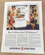 General Electric refrigerator 1941 vintage print ad 40s art retro decor birthday picture