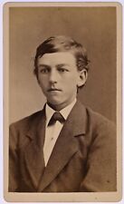 ANTIQUE CDV CIRCA 1870s JOHN H. OAKLEY HANDSOME TEENAGE BOY IN SUIT RAVENNA OHIO picture