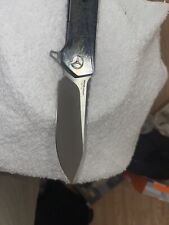 TWOSUN FOLDING KNIFE COLOR TITANIUM HANDLE D2 CLIP POINT PLAIN  (NO BOX) picture