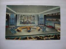 Railfans2 *144) Std Size Postcard, New York City, U.N. Security Council Chamber picture