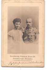 Grossherzog Friedrich Franz IV Grossherzogin Alexandra Postcard 1906 Royalty picture