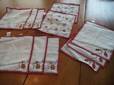 Pier One Import 11 Christmas Napkins used 100% cotton 4 designs 9.25 - 9.75 inch picture