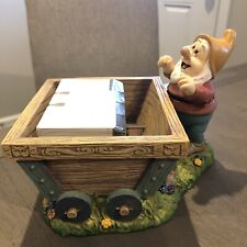 Vtg Walt Disney Parks Happy Dwarf Roladex Miner Cart Desk Figurine Piece picture