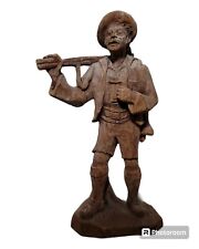EARLY 20th CENTURY HAND CARVED GERMAN BLACK HUNTER SCULPTURE picture