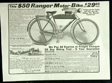 1917 Vintage Ranger Motor-Bike Nostalgic Print Ad VG cond. picture