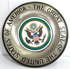 Vintage Pewter Plate; Enesco Pewter; 11 in; The Great Seal of the United States picture