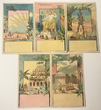 5 Blank Victorian Trade Cards ~ 7 Wonders Of The World ~ 1881, J. H. Bufford's picture