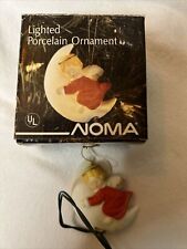 Vintage Rare Noma Lighted Porcelain Ornament Angel Sleeping On Half Moon New NOS picture