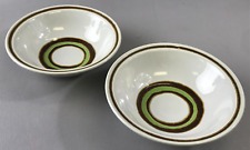 Beautiful Electra Casual Ceramic Vintage Mexicali Bowl with Brown and Green Rims picture