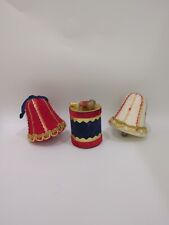 Vintage Drum & Bells Christmas Tree Ornaments Japan Red Blue White picture