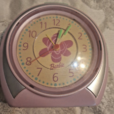 Barbie Analog Alarm Clock Backlit Clock Face Glow In The Dark picture
