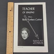 Vtg 1944 Print Ad Madame Mme. Belle Forbes Cutter Teacher of Singing Hollywood picture
