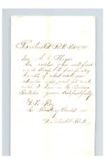 1884 Handwritten Letter GJ Roy Pawtucket RI Rhode Island Genealogy to SA Thayer picture