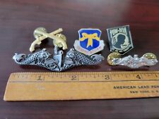 Vintage USN Navy Submarine Dolphins Military Fullsize STERLING Pin, with extras picture