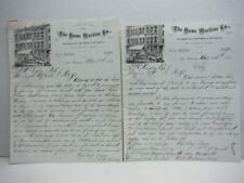 1872: THE HOWE MACHING CO. HANDWRITTEN LETTERS (2) picture