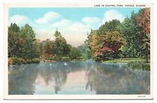 Topeka Kansas KS Vintage Postcard Lake in Central Park Unposted picture