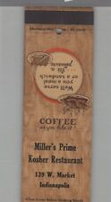 Matchbook Cover - Miller's Prime Kosher Restaurant Indianapolis, IN picture