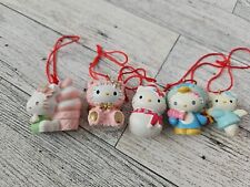 Lot of 5 Hello Kitty Miniature Holiday Christmas Ornaments 2004 picture