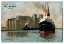 c1950's CPR Great Lake Service Steam Port McNicoll Ontario Gillespie CA Postcard picture