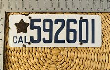 1919 California Porcelain License Plate 592601 STERN CONSIGNMENT Matching Tab picture
