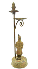 Chinese Terracotta Warrior Candleholder Clay Soldier with Spear Sentry 14.5