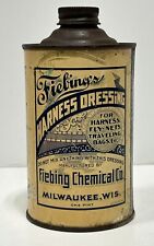 Vtg Fiebing's Advertising harness dressing pint can full gas and oil collectible picture