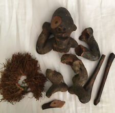 Lot of Pre-Columbian (poss)Art Primitive Wood Fragments Archaeological picture