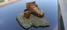 Vintage Baby Shoe Bronze Candle Holder picture