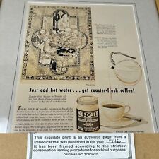 Vintage 1946 Nescafe Coffee Authentic Print Advertisement Collectible Framed Art picture