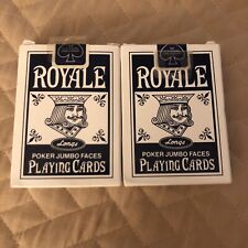 2 Vintage Longs Drug Stores Blue Royale Poker Jumbo Fa Playing Cards New Sealed picture
