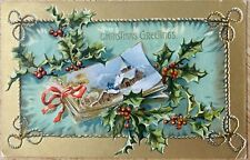 CHRISTMAS PC. C.1908 (A63)~”CHRISTMAS GREETINGS” TUCKS “HOLLY PC. SERIES” picture