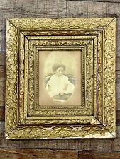 1800s Cabinet Card Photo African American Child 8x10 NAMED Baby ORIG Gold FRAME picture