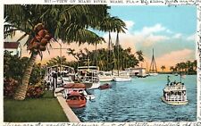 Postcard FL Miami Florida View on Miami River White Border Vintage PC J1049 picture