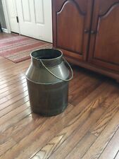 Vintage 1950s Mid century Large Solid Brass Milk Can Jug W/ Handle 15