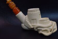 White Castle And Octopus Pipe By Baglan New Block Meerschaum Handmade W Case1122 picture