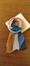 Vintage Firemen's Celebration Pin Back Button with Old Ribbon picture