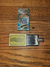VINTAGE 1974 OLD FASHIONED CIGARETTE MINI PORTABLE MATCH BOX ASH TRAY Hong Kong picture