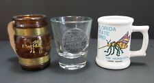 Lot Of 3 Florida Souvenir Shot Glasses Silver Springs Mosquito picture