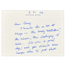 George H. W. Bush Autographed Hand Written Note Card to Doug Sanders 3/31/93 PSA picture