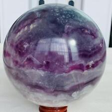 2600G Natural Fluorite ball Colorful Quartz Crystal Gemstone Healing picture