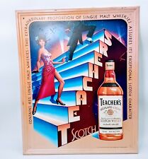 Vintage 1990 Teacher's Highland Cream Scotch Whisky Metal/Tin Sign. PO picture