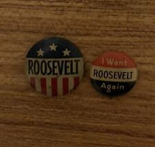 2 vintage Franklin Roosevelt FDR campaign Button Pin Pinbacks Campaign picture