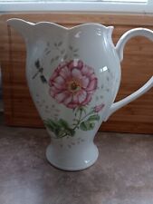 Lenox Retired Butterfly Meadow 64oz Water Pitcher Rose Dragonfly picture